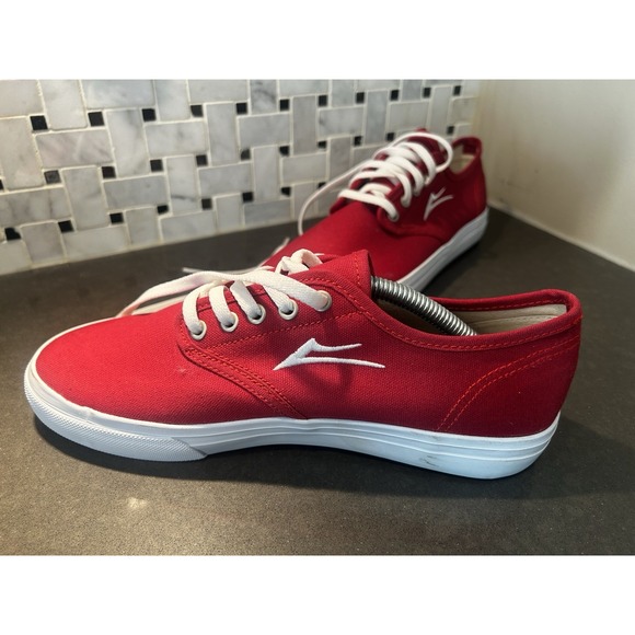 NEW Lakai Oxford Skate Shoes Red Canvas Men\'s Size 7 - MS120-0255-A00